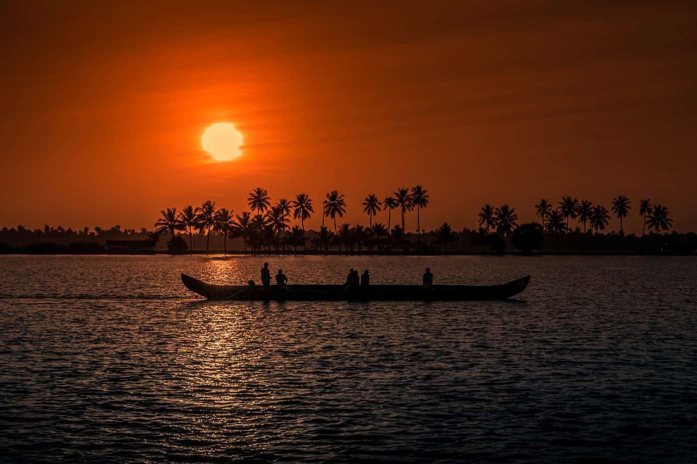 sunset, kerala, aleppay