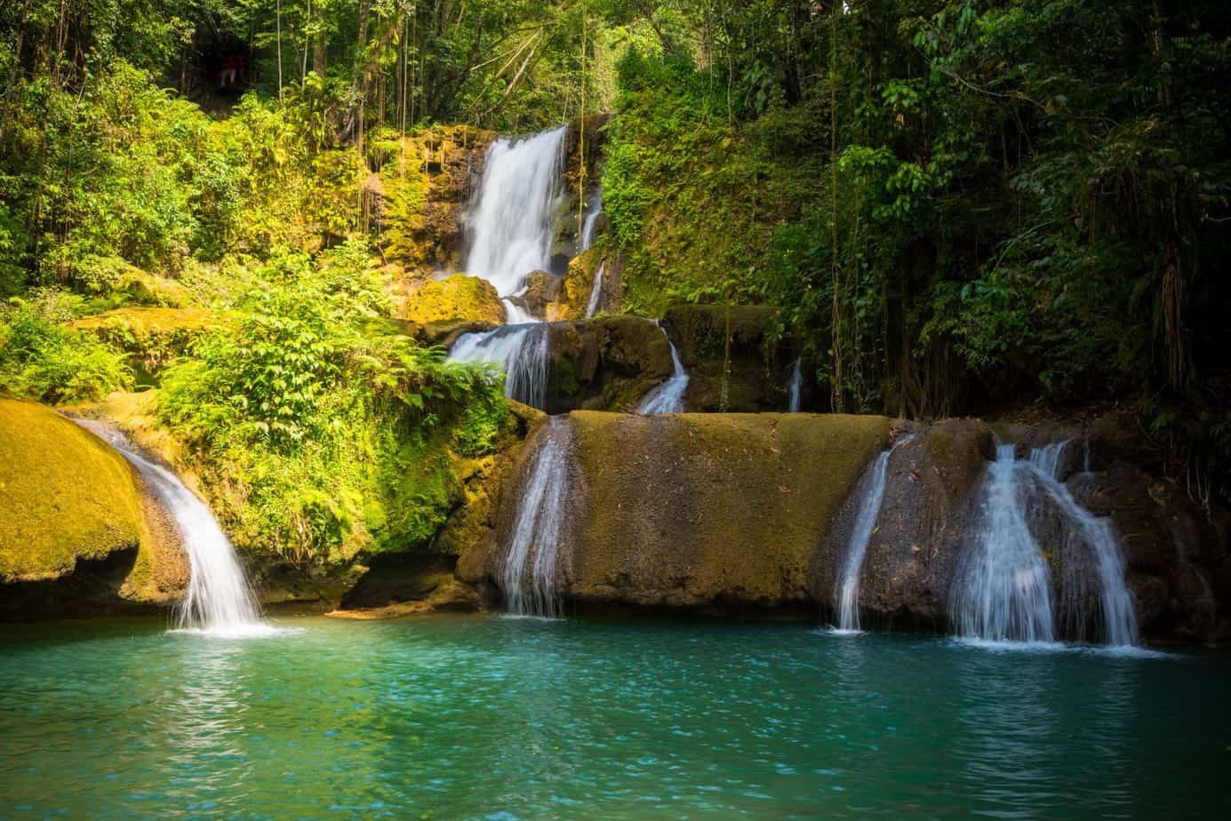 waterfall, water, jamaica
