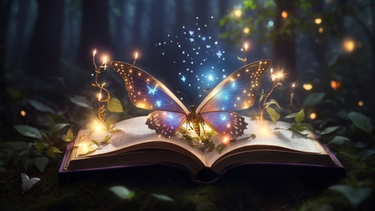 ai generated, book, butterfly