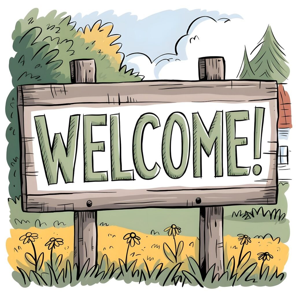 ai generated, welcome, sign, greeting, banner